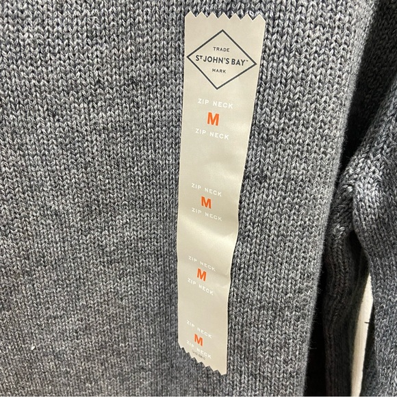 St. John’s Bay 1/4 Zip Grey Sweater - Men’s Medium - Picture 3 of 5